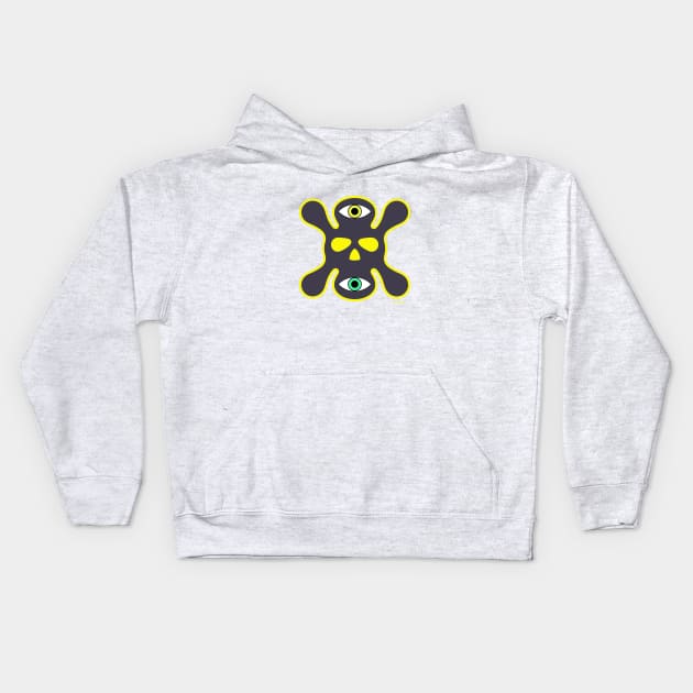 X Eyes - grey Kids Hoodie by patrou